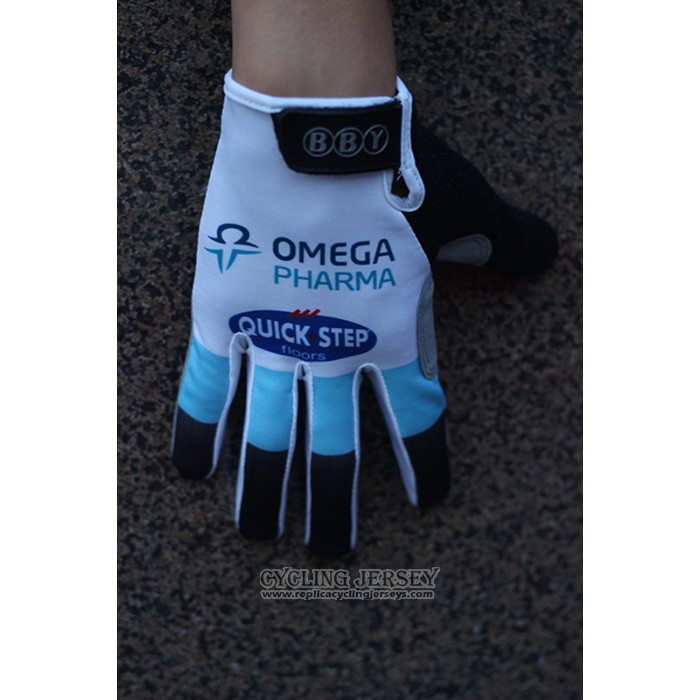 2020 Omega Quick Step Full Finger Gloves Cycling Blue White